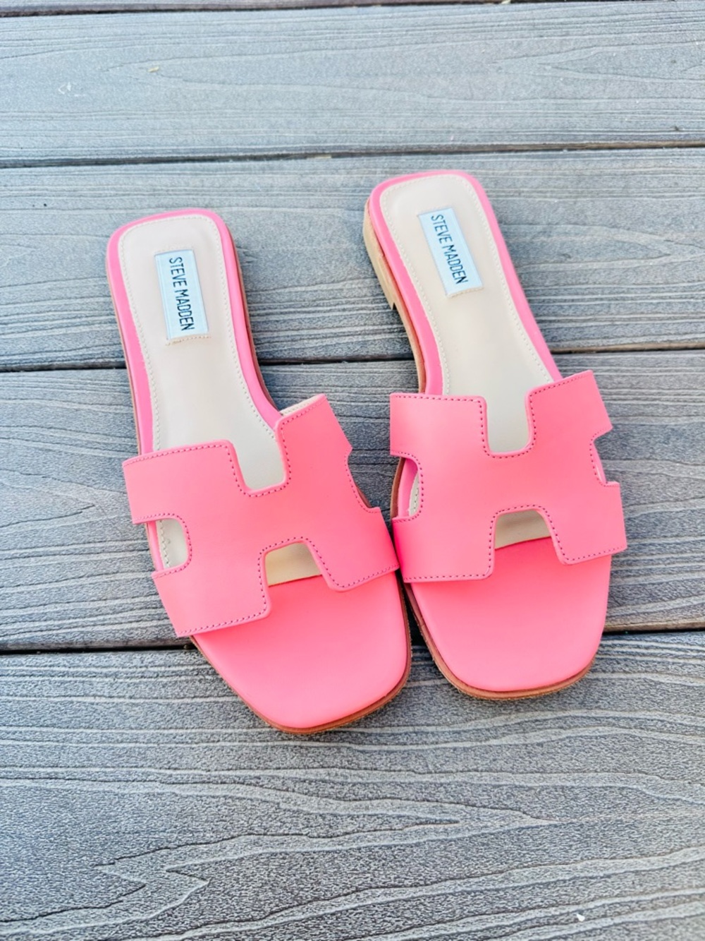 Steve Madden Coral Pink Slide Sandals